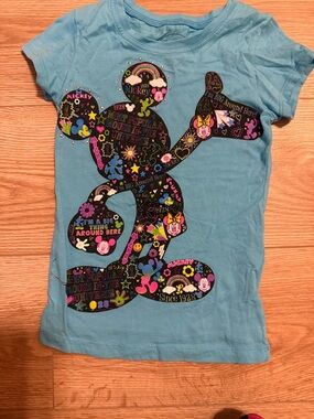 Disney Turquoise Girls' Mickey Graphic Tee with Multicolor Accents